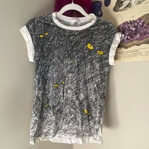 Edgy Black and White Cat Eyes Scribble Tee